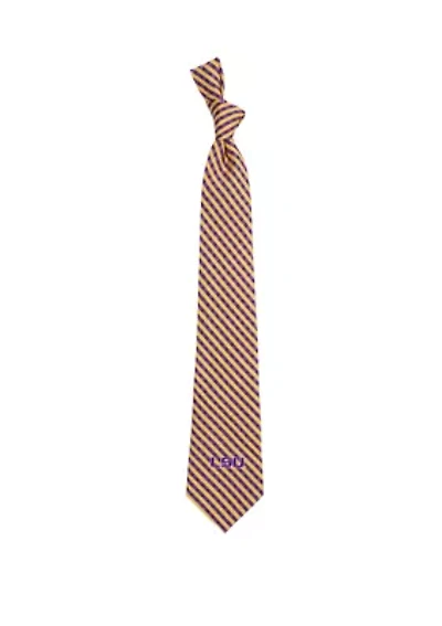NCAA LSU Tigers Gingham Tie