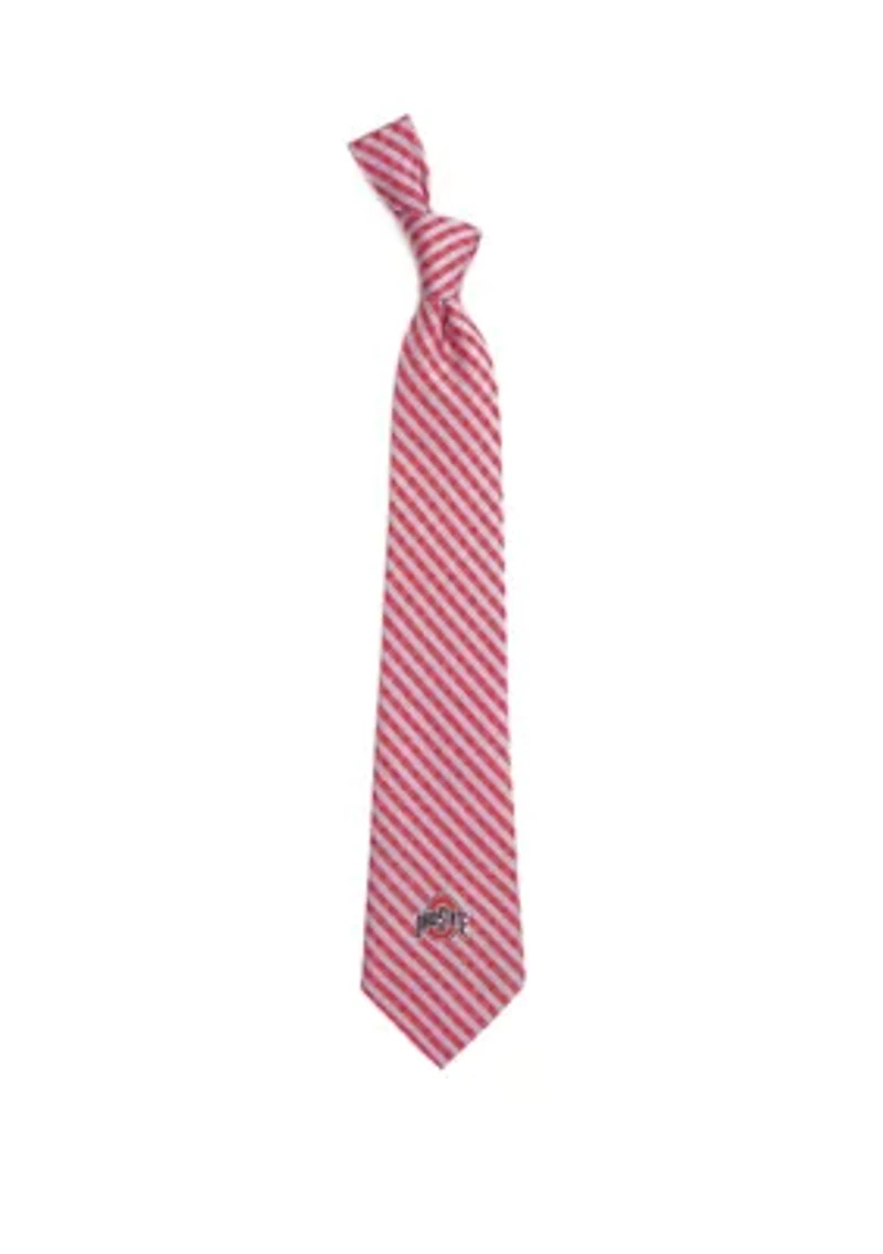 NCAA Ohio State Buckeyes Gingham Tie