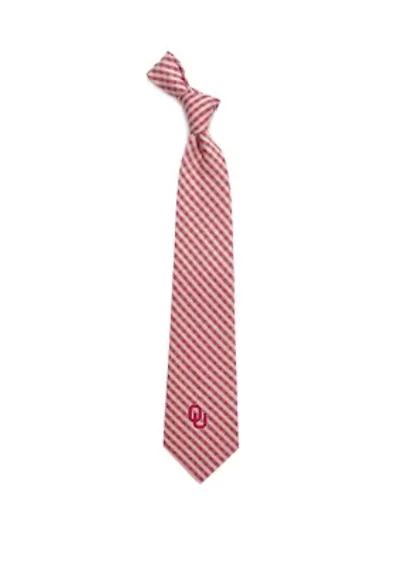 NCAA Oklahoma Sooners Gingham Tie