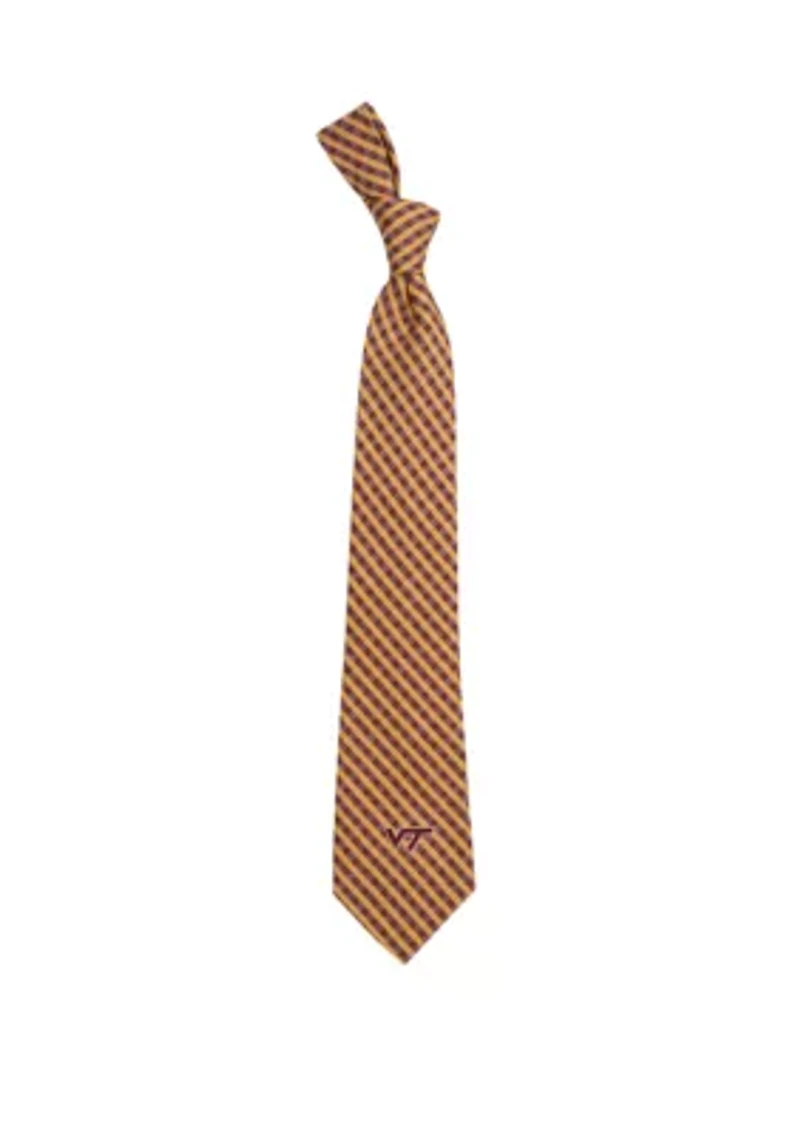 NCAA Virginia Tech Hokies Gingham Tie