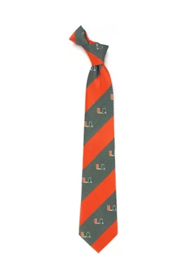 NCAA Miami Hurricanes Geo Stripe Tie