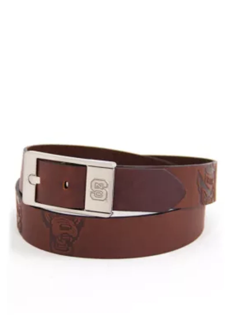 NCAA NC State Wolfpack Brandished Leather Belt