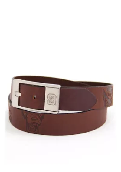 NCAA NC State Wolfpack Brandished Leather Belt