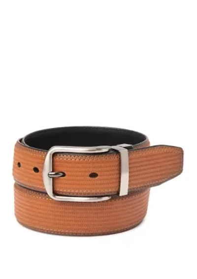 Men's 32 Millimeter Textured Reversible Gunmetal Belt