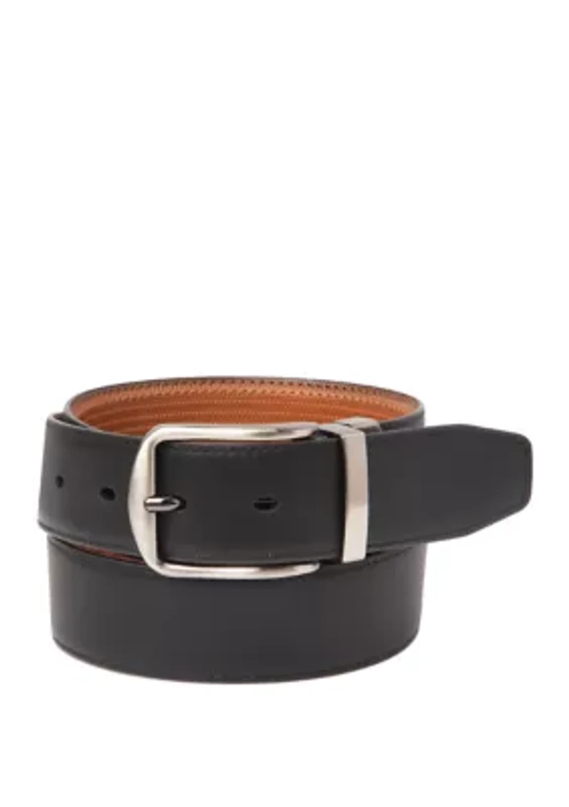 Men's 32 Millimeter Textured Reversible Gunmetal Belt