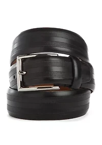 35 Millimeter Herringbone Texture Polished Buckle Belt