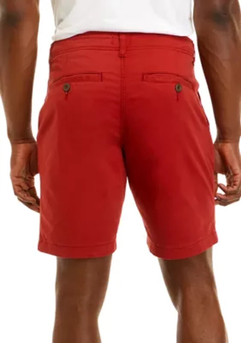 9" Flat Front Shorts