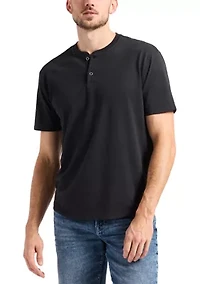 Men's Short Sleeve Henley T-Shirt, Fern