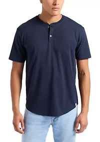 Men's Short Sleeve Henley T-Shirt, Fern