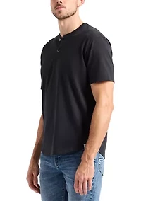 Men's Short Sleeve Henley T-Shirt, Fern