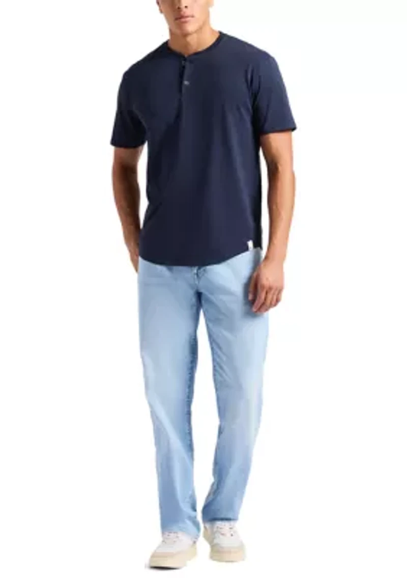 Men's Short Sleeve Henley T-Shirt, Fern