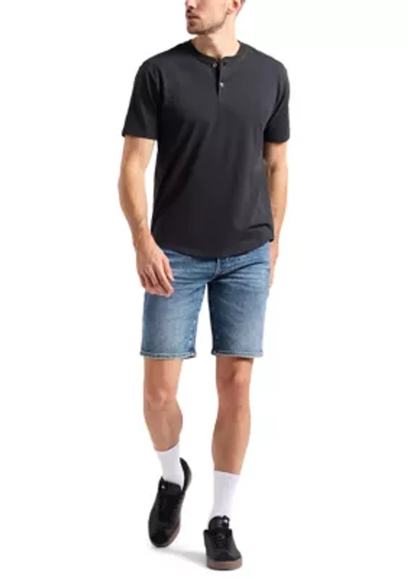 Men's Short Sleeve Henley T-Shirt, Fern