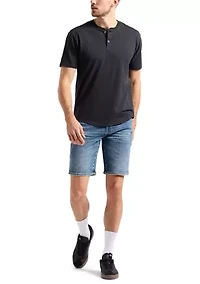 Men's Short Sleeve Henley T-Shirt, Fern