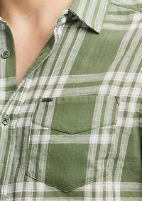 Men's Saroz Short-Sleeve Plaid Shirt, Hedge Green