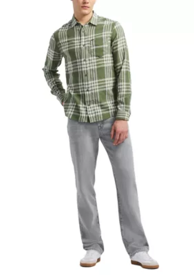 Men's Saroz Short-Sleeve Plaid Shirt, Hedge Green