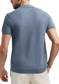 Wasko Button Up Sweater Knit Polo Shirt