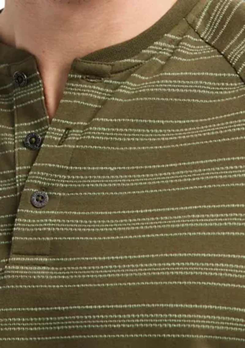 Men's Short Sleeve Striped Henley Top