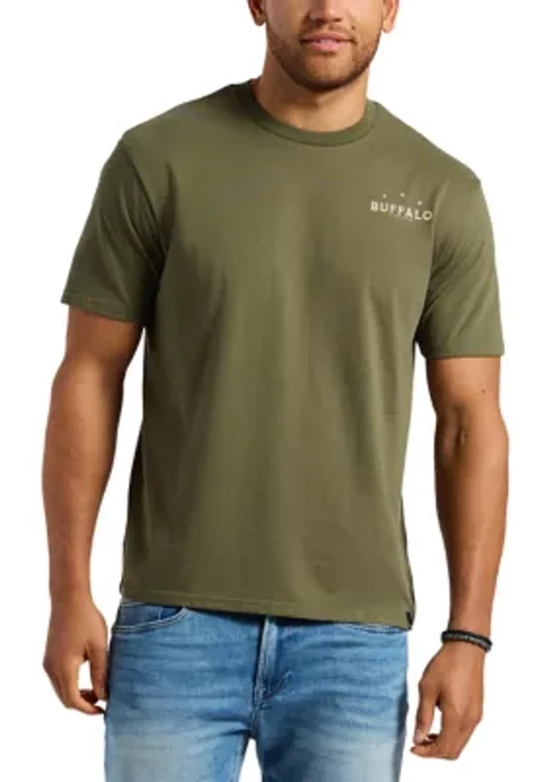 Men's Toftlund Graphic T-Shirt with Bull Skull Motif on the Back