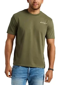 Men's Toftlund Graphic T-Shirt with Bull Skull Motif on the Back