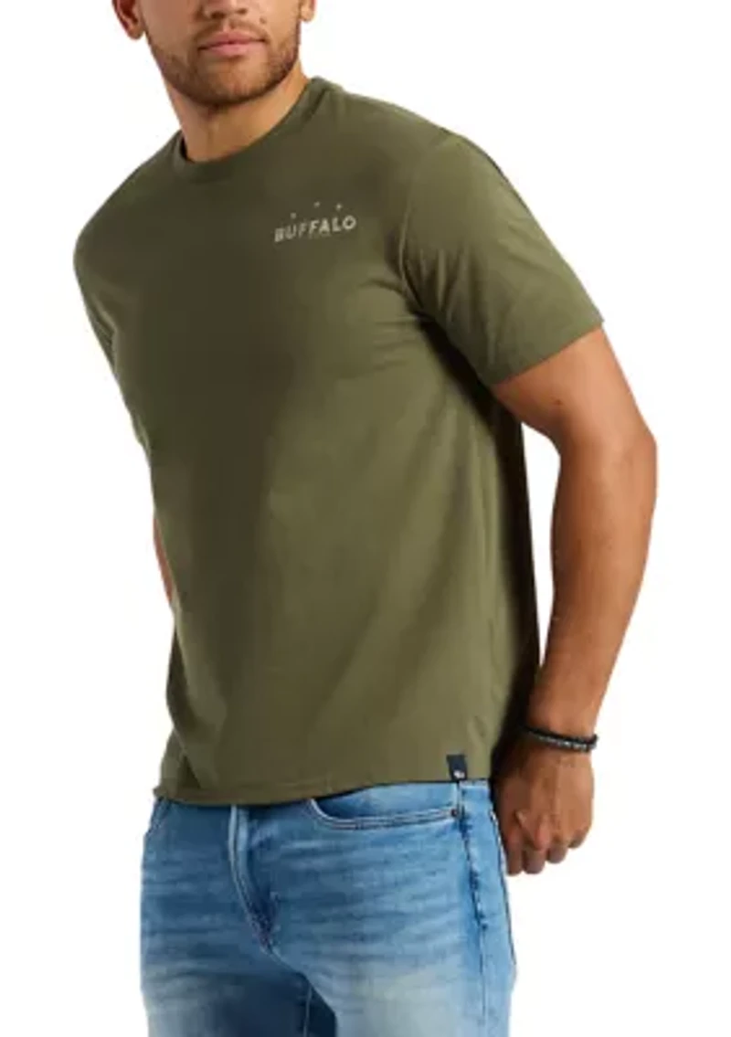 Men's Toftlund Graphic T-Shirt with Bull Skull Motif on the Back