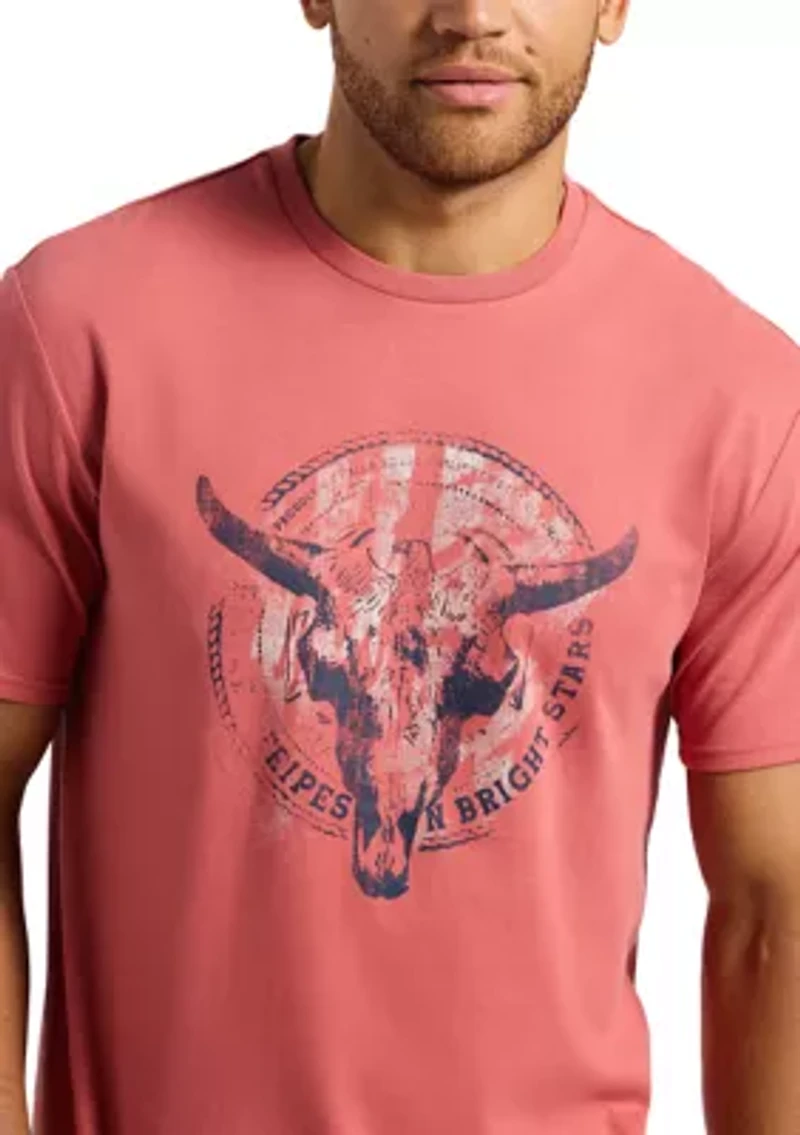Men's Tarz Graphic T-Shirt with Bull Skull Motif