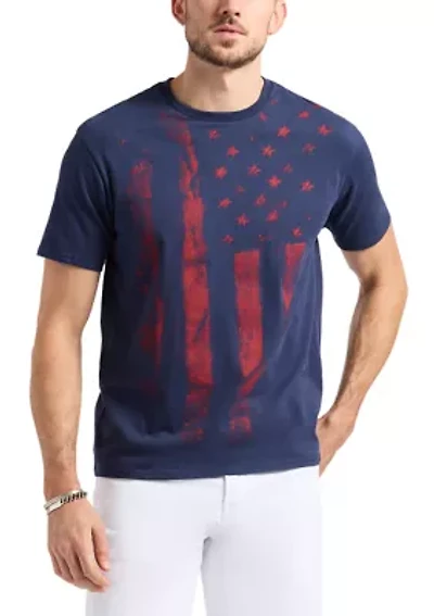 Men's Talla Graphic T-Shirt with American Flag Print