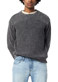 Men's Washy Textured Solid Sweater