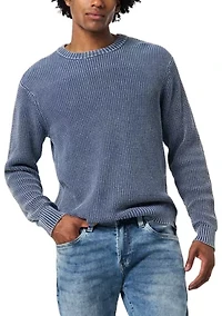 Men's Washy Textured Solid Sweater