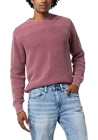 Men's Washy Textured Solid Sweater
