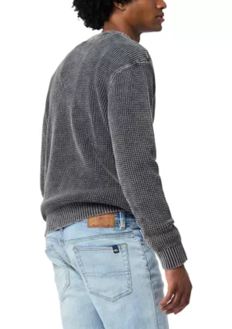 Men's Washy Textured Solid Sweater