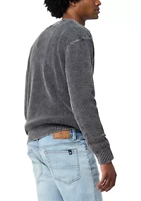 Men's Washy Textured Solid Sweater