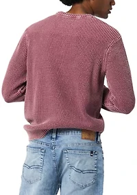 Men's Washy Textured Solid Sweater