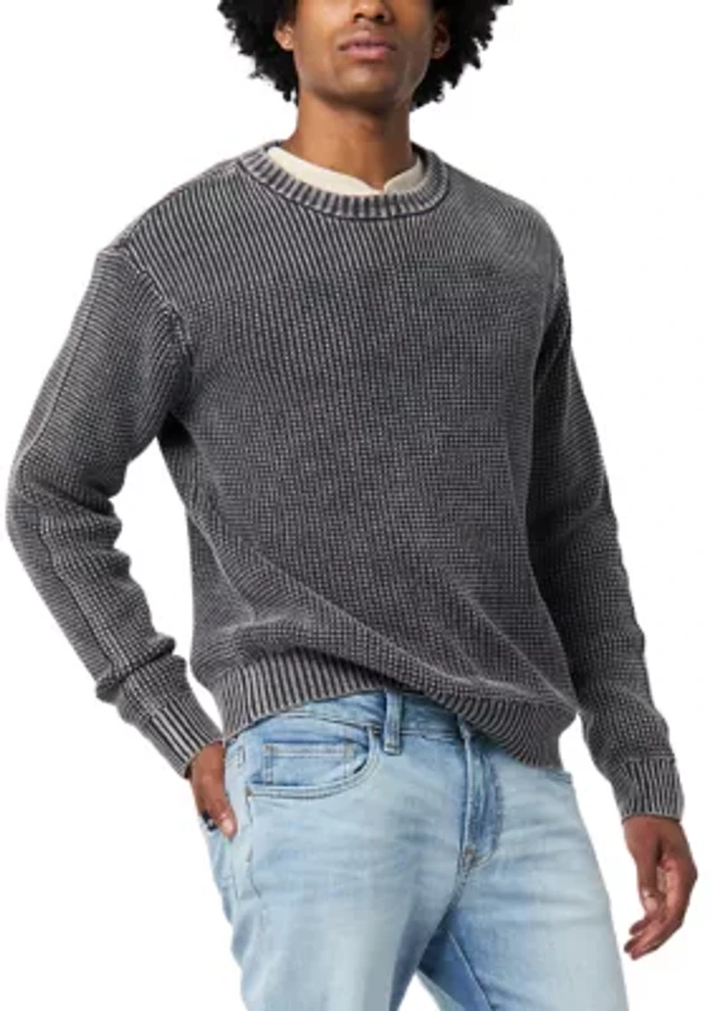 Men's Washy Textured Solid Sweater