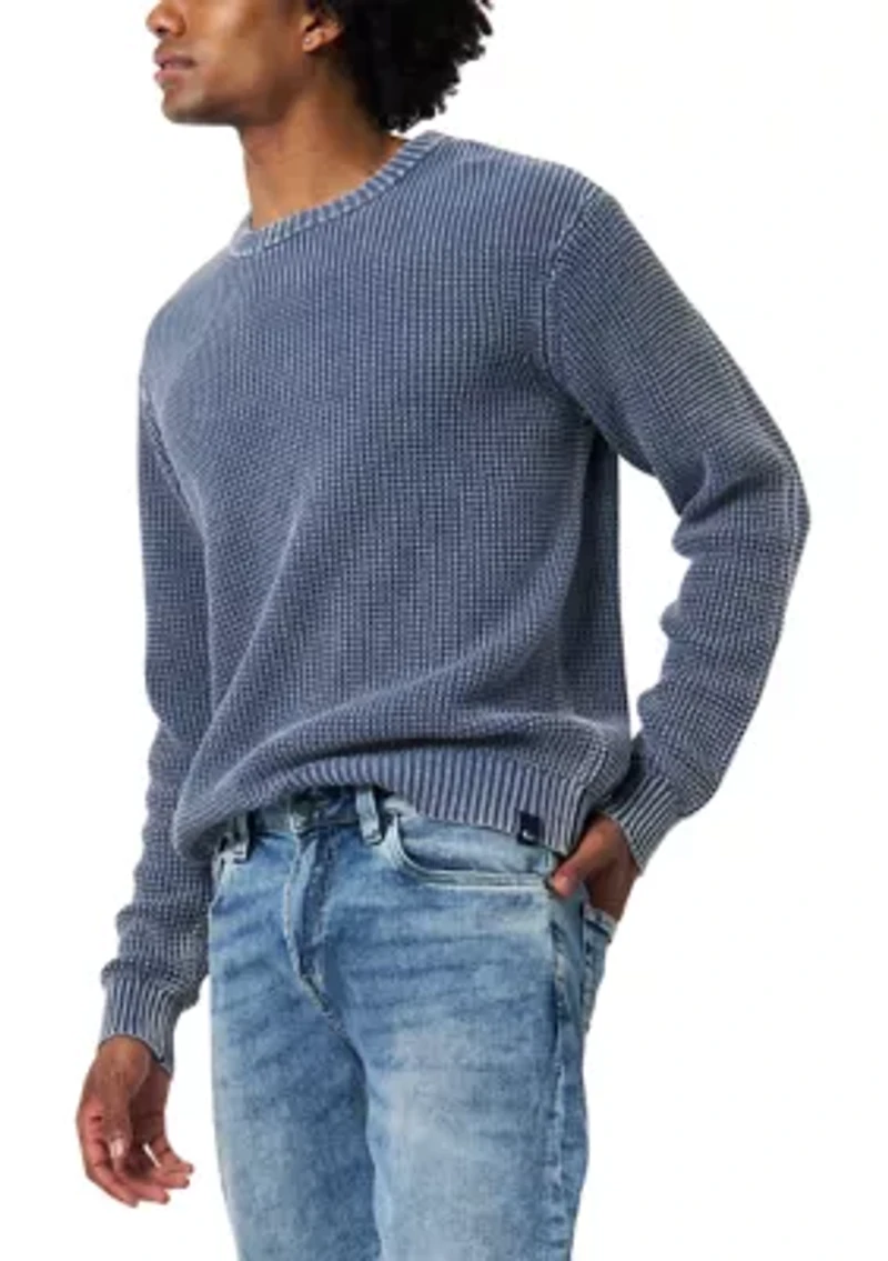 Men's Washy Textured Solid Sweater