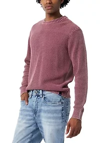Men's Washy Textured Solid Sweater
