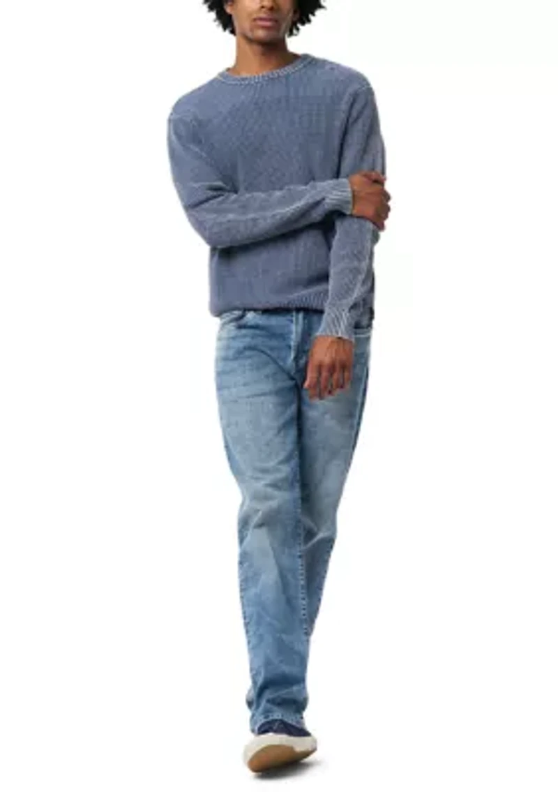 Men's Washy Textured Solid Sweater