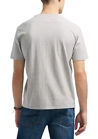 Men's Tavis Graphic T-Shirt with Curveballs 'n Old Ones Print, Heather Grey