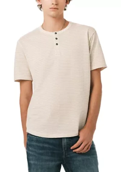 Men’s Kehlani Short Sleeve Striped Henley Shirt