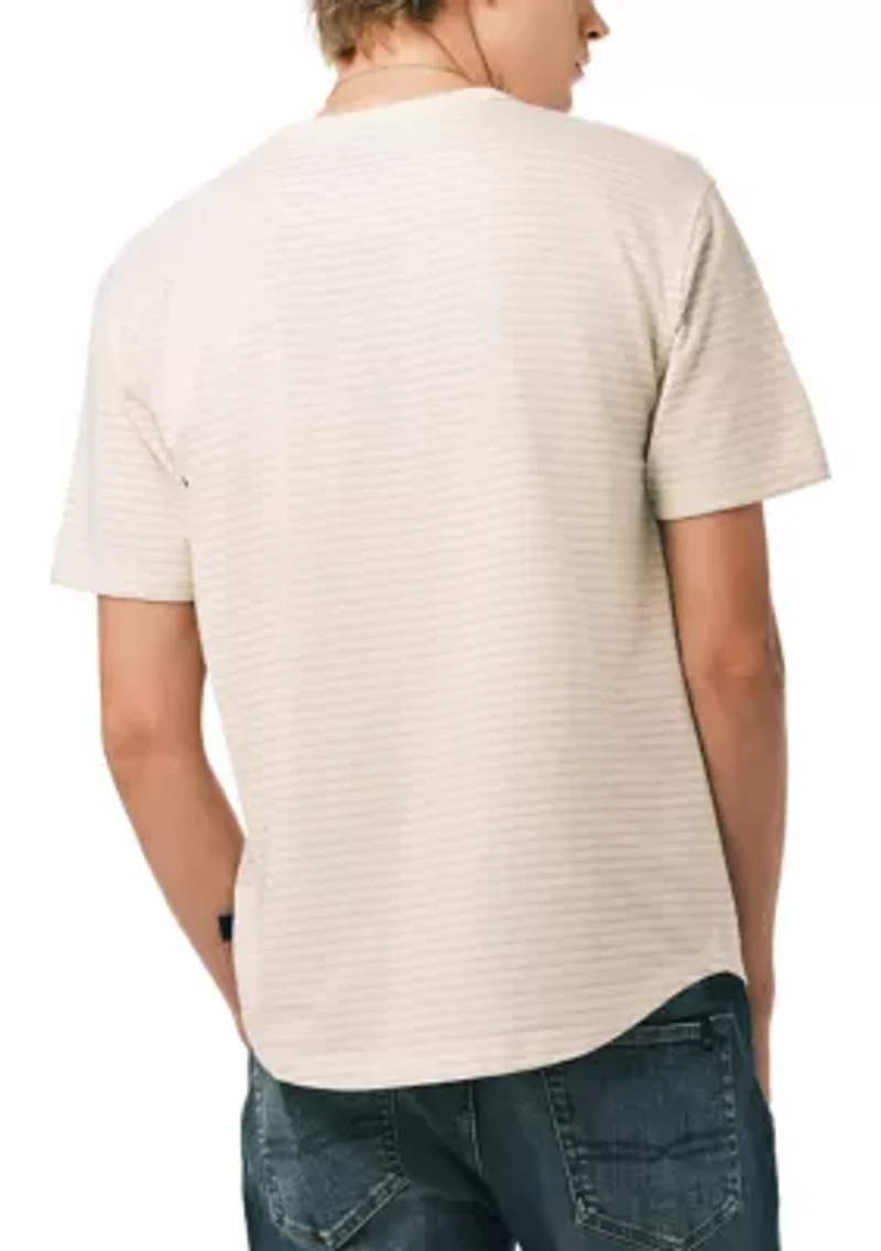 Men’s Kehlani Short Sleeve Striped Henley Shirt