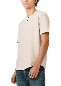 Men’s Kehlani Short Sleeve Striped Henley Shirt