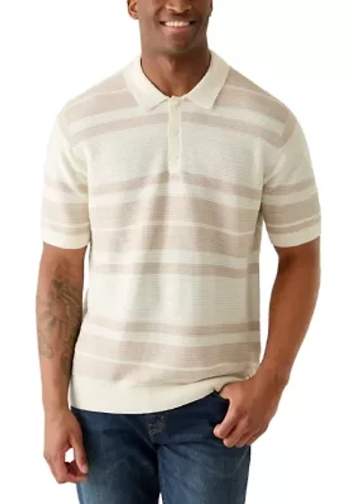 Men's Short Sleeve Sweater Polo Shirt