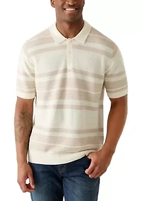 Men's Short Sleeve Sweater Polo Shirt