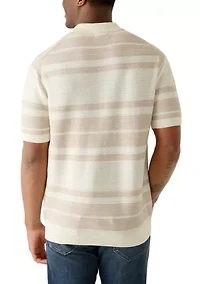 Men's Short Sleeve Sweater Polo Shirt