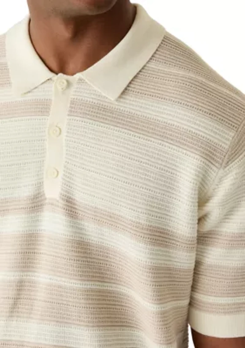 Men's Short Sleeve Sweater Polo Shirt