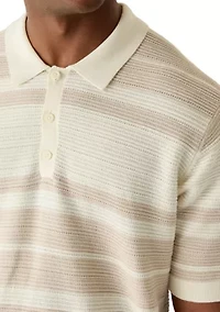 Men's Short Sleeve Sweater Polo Shirt