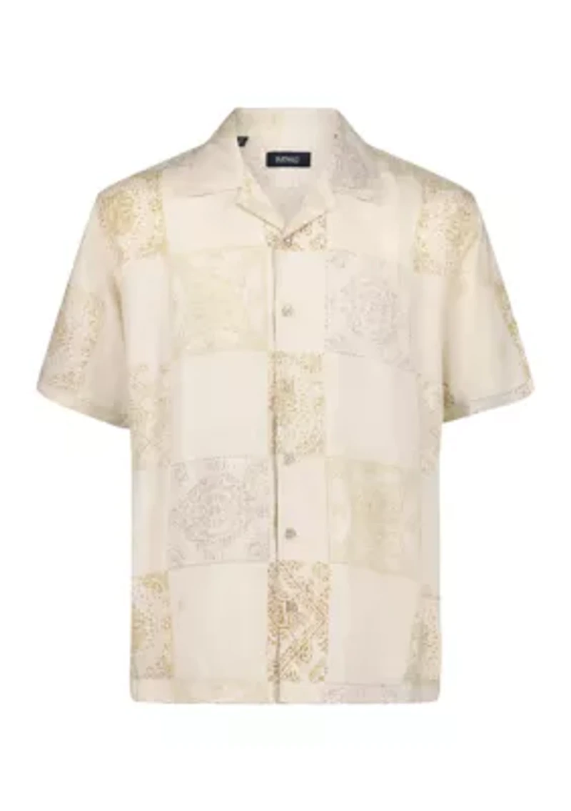 Men’s Sandro Short Sleeve Printed Camp Shirt