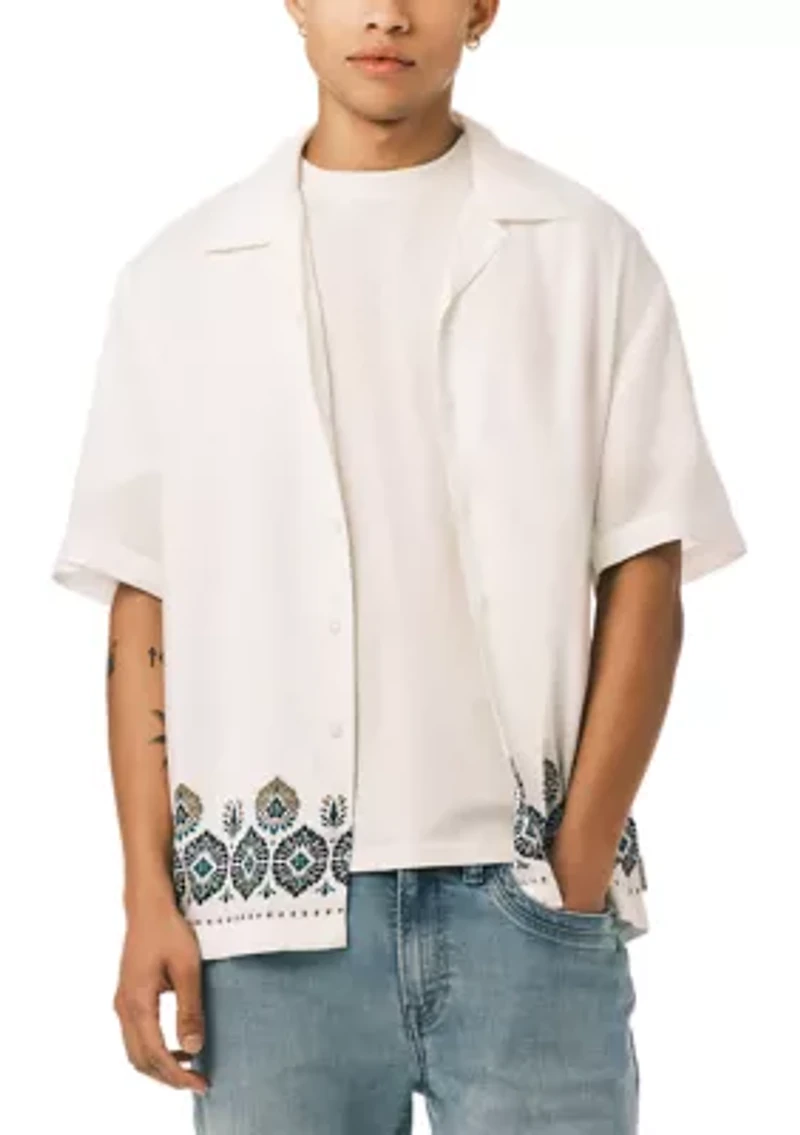 Men’s Sandro Short Sleeve Printed Camp Shirt