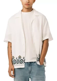 Men’s Sandro Short Sleeve Printed Camp Shirt