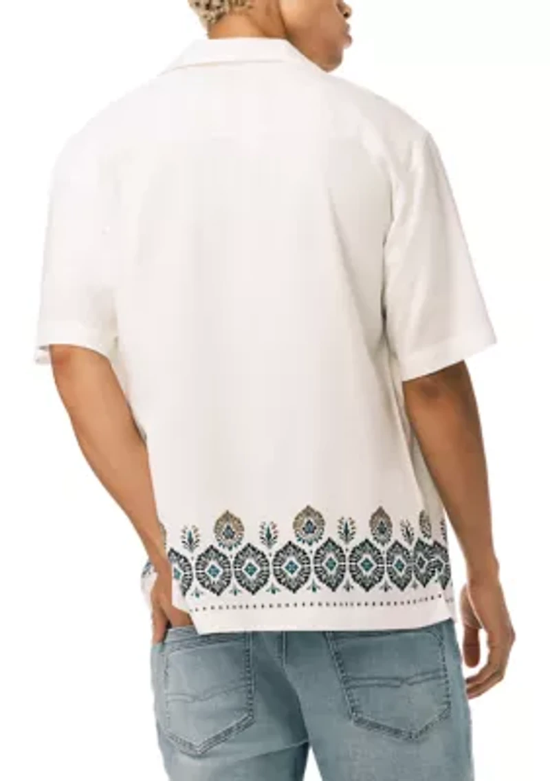Men’s Sandro Short Sleeve Printed Camp Shirt