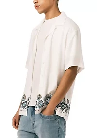Men’s Sandro Short Sleeve Printed Camp Shirt